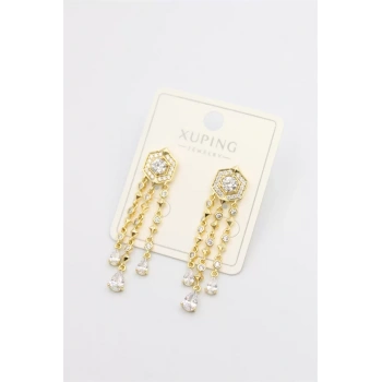 Taşlı Küpe - Altın