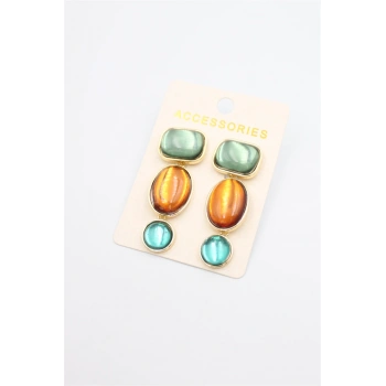 Taşlı Küpe - ÇOK RENKLİ