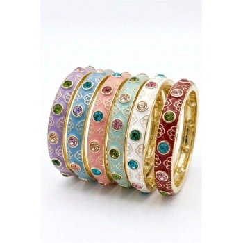 Taşlı Mineli Bilezik - Beyaz