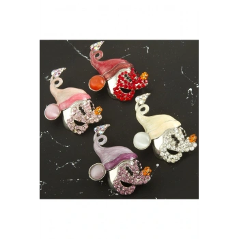 Taşlı Ort Boy Ebruli Broş