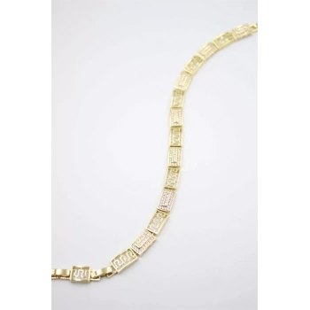 Taşlı Vip Bileklik - Altın