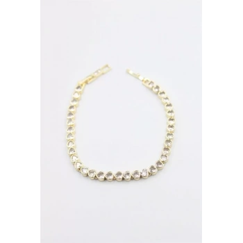 Taşlı Vip Bileklik - Altın