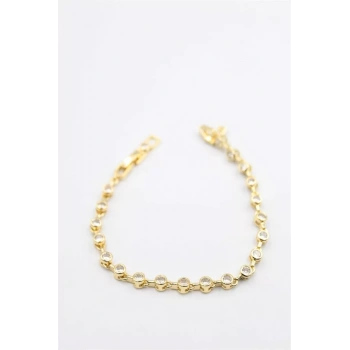 Taşlı Vip Bileklik - Altın