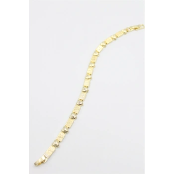 Taşlı Vip Bileklik - Altın