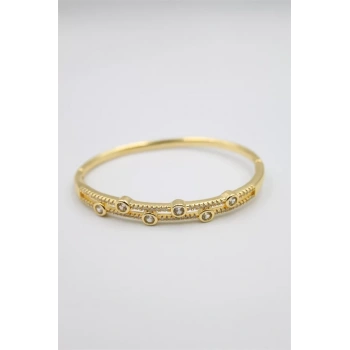 Taşlı Vip Bilezik - Altın