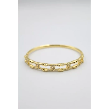 Taşlı Vip Bilezik - Altın