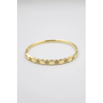 Taşlı Vip Bilezik - Altın