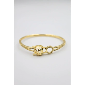 Taşlı Vip Bilezik - Altın