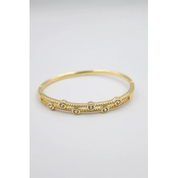 Taşlı Vip Bilezik - Altın