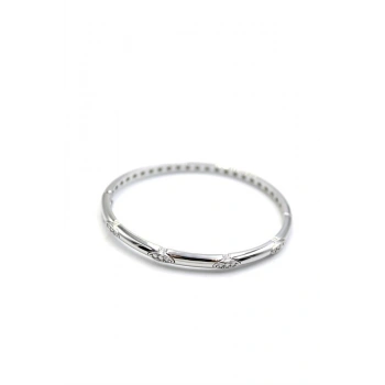 Taşlı Vip Bilezik - Gümüş