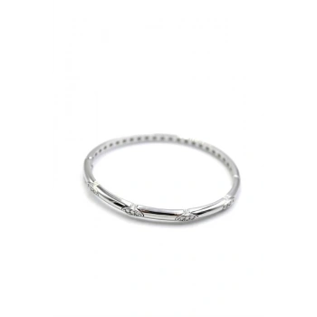 Taşlı Vip Bilezik - Gümüş