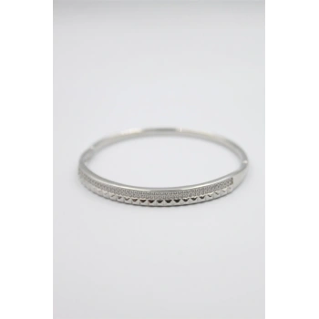 Taşlı Vip Bilezik - Gümüş