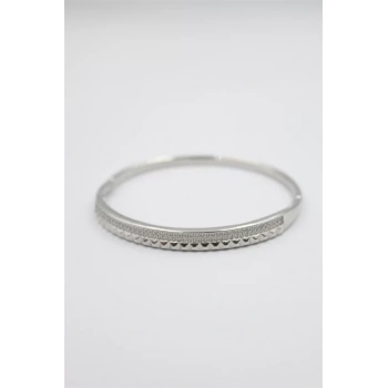 Taşlı Vip Bilezik - Gümüş