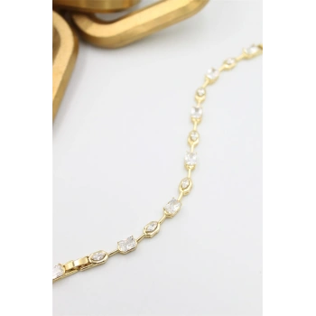 Taşlı Xuping Bileklik - Altın