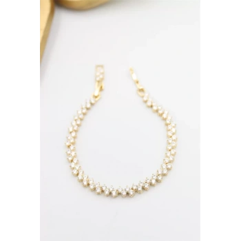 Taşlı Xuping Vip Bileklik - Altın