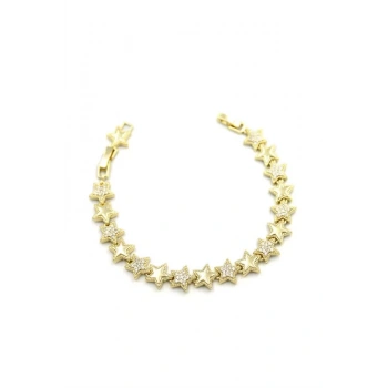Taşlı Yıldız Bileklik - Altın