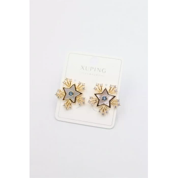 Taşlı Yıldız  Küpe - Altın