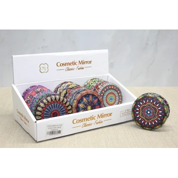 Taşlı Yuvarlak El Aynası Kalın Model 3