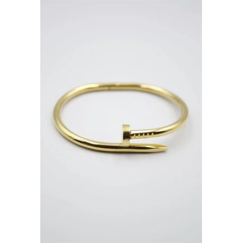 Taşsız Çivi Çelik Bilezik - Altın