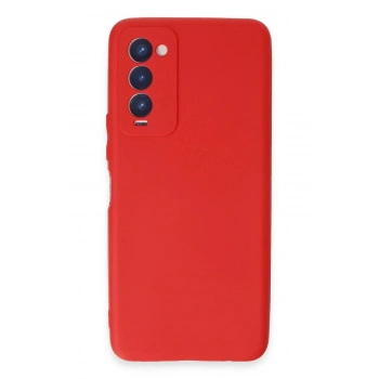 Tecno Camon 18 Kılıf First Silikon - Kırmızı
