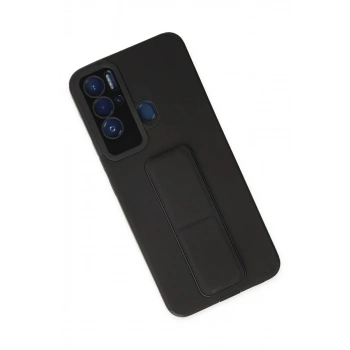 Tecno Pova Neo Kılıf Mega Standlı Silikon - Siyah