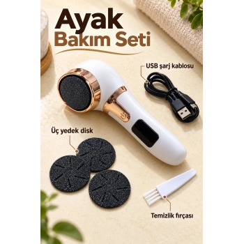 Tek Düğmeyle Hız Ayarlı Şarjlı Ayak Törpüsü