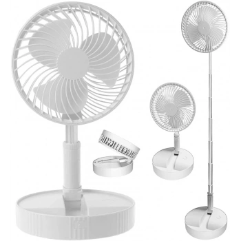 Teleskopik Fan Vantilatör 4 Modlu Şarjlı Katlanabilir Yükseltilebilir Taşınabilir Serinletici Portatif Masa Vantilatörü