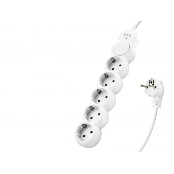 Termal Akım Korumalı Uzatma Kablosu 5 Priz Anahtarlı 2 M - Beyaz 3394-01