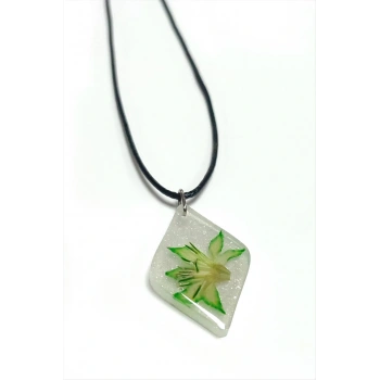 Tesbih Çiçeği Baklava Dilimli Epoksi Kolye