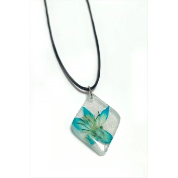 Tesbih Çiçeği Baklava Dilimli Epoksi Kolye