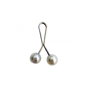 Tesettür Eşarp ve Şal Klipsi İnci Beyaz