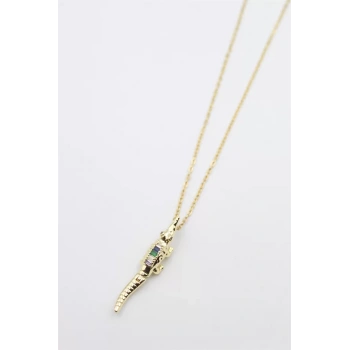 Timsah Kolye - Altın