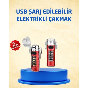 Tip C Şarjlı Dijital Ekranlı Çakmak Ve El Feneri