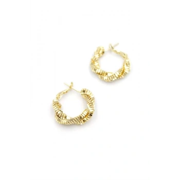 Tırtıklı Küpe - Altın