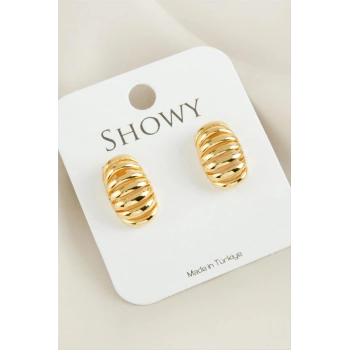 Tırtırlı Trinos Yeni Sezon Metal Küpe