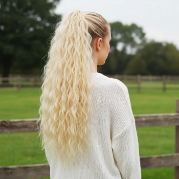 Tokalı Kabarık Dalgalı At Kuyruğu - Açık Platin