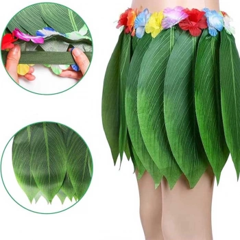 Tropikal Esintili Hawaii Yapraklı Parti Eteği Yetişkin Boy