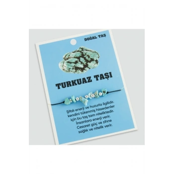 Turkuaz Doğaltaşlı İp Bileklik