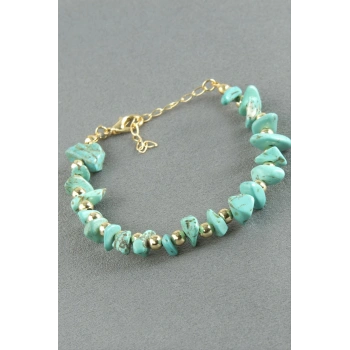 Turkuaz Kırık Doğaltaş Bileklik