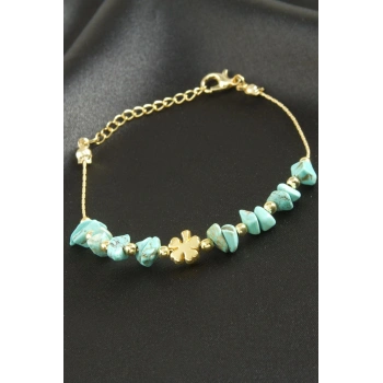Turkuaz Kırık Doğaltaş Bileklik