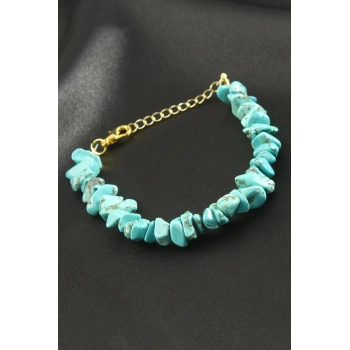 Turkuaz Kırık Doğaltaş Bileklik