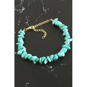Turkuaz Kırık Doğaltaşlı Bileklik