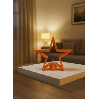 Turuncu Yıldız Mumluk Loş Işık Salon Dekoru