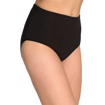 Tutku Kadın Yüksek Bel Bato Kalın Lastik Külot Siyah