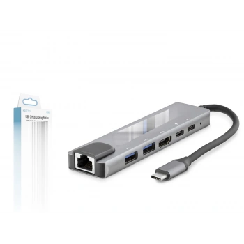 Type-C Combo Hub Hdmi 4K Usb 3.0 Lan 6 Port - Gri HDX7791