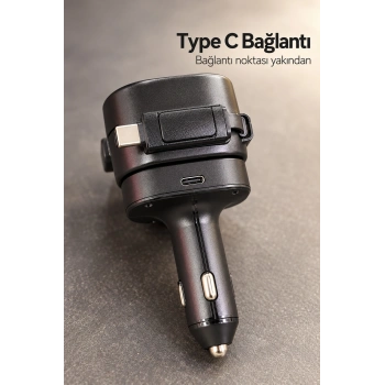 Type C ve Lightning Uçlu Çakmaklık Telefon Şarj Adaptörü