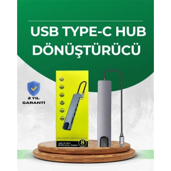 Type‑c Dönüştürücü – 2×usb3.0 Sd/ms 4k Hdmı & Rj45 İle Profesyonel Kullanım