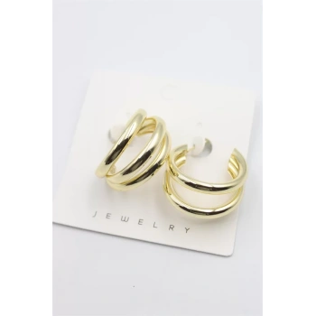 Üç Halkalı Küpe - Altın