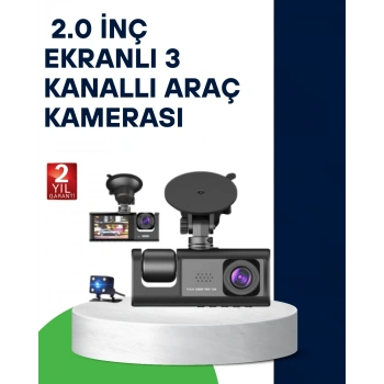 Üç Kameralı Araç Kamerası Full Hd Gece Görüş  G-sensör