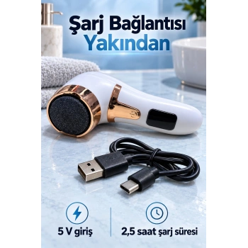 Üç Yedek Diskli Şarjlı Elektrikli Ayak Törpüsü